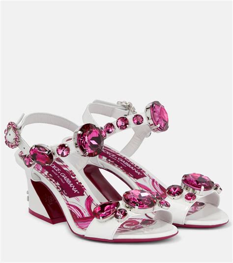 dolce gabbana white sandals|dolce and gabbana embellished sandals.